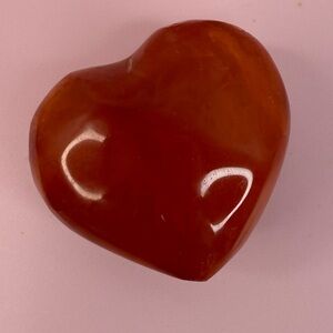 Geodge heart red orange crystal healing Polished Red Heart Stone